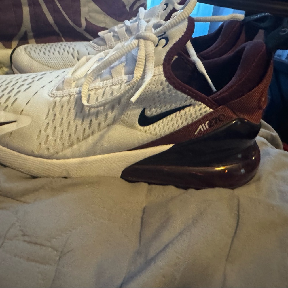 Nike Air Max 270 White and Burgundy Men’s Shoes